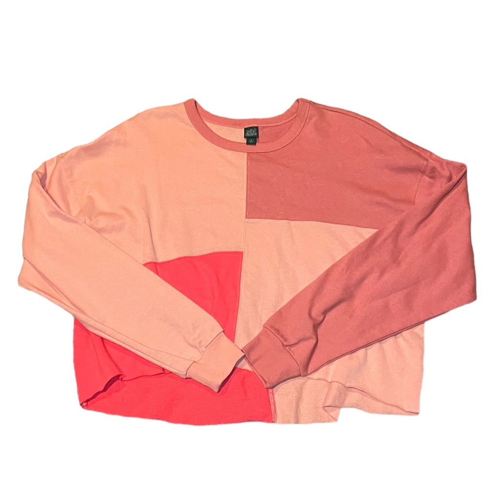 wild fable Colorblock Long Sleeve Tee in Coral, Peach & Pink